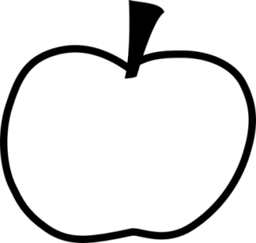 a black and white image of an apple