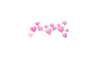 a group of pink hearts floating in the air
