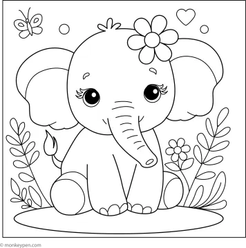 free printable elephant coloring pages