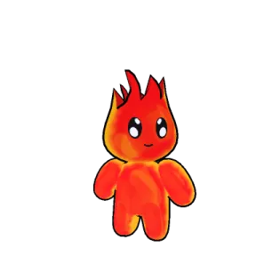 a drawing of a red and yellow fire
