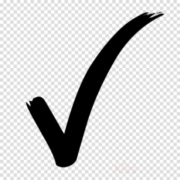 a black check mark on a transparent background