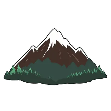a mountain with trees and snow on it