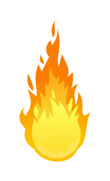 a fire with flames on it