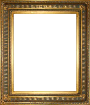 a gold frame on a white background