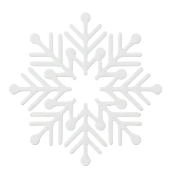 a white snowflake with a large snow fl