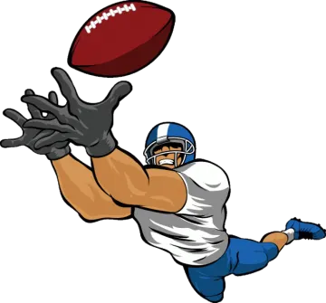 a football player catching the ball