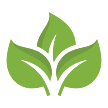 a green leaf logo