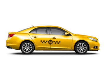 a yellow car on a white background