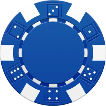 a blue and white poker chip
