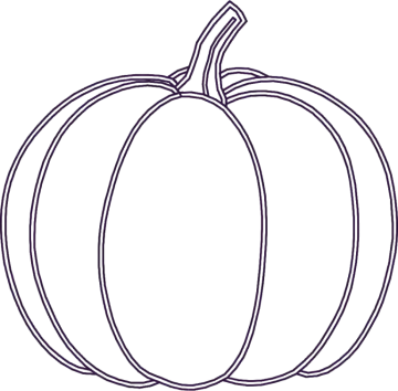 a black and white outline of a pumpkin
