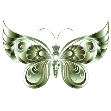 a metallic butterfly on a white background