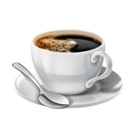 a cup of coffee with a spoon