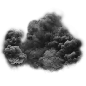 black smoke cloud isolated on white background