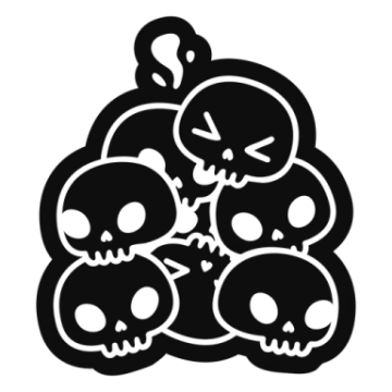 a bunch of skulls on a white background