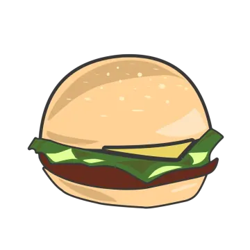 a hamburger on a white background