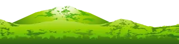 a green mountain with a white background