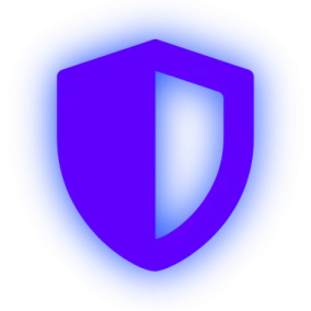 a purple shield icon on a white background