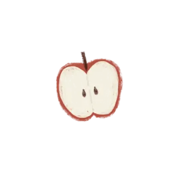 a drawing of an apple on a white background