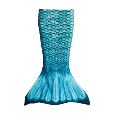 a blue mermaid tail on a white background