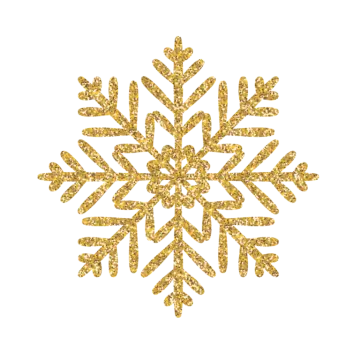 a gold glitter snowflake on a white background