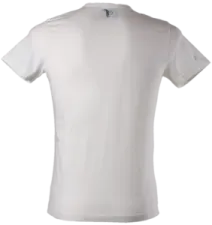 a white t - shirt with a logo on the front