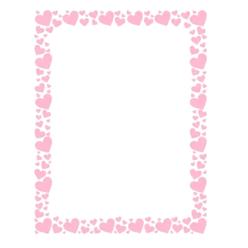 a pink frame with hearts on it
