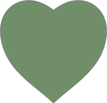 a green heart on a white background