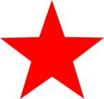 a red star with white background