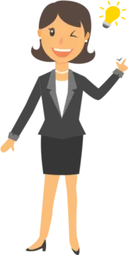 a woman with a light bulb in her hand