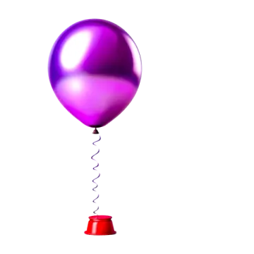 a purple balloon on a white background