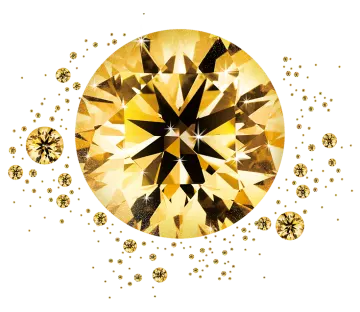 a yellow diamond surrounded by small diamonds