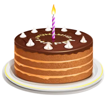 a cake with a lit candle on top