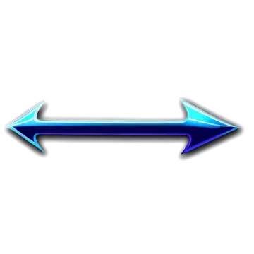 a blue arrow on a white background