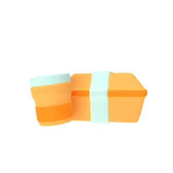 a pair of yellow and white boxes