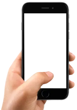 a hand holding an iphone with a white screen