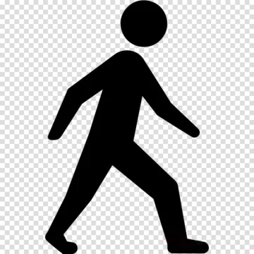 a black and white silhouette of a person walking