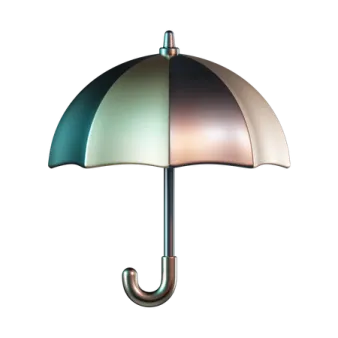 an umbrella with two colors on it
