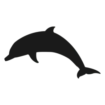 a silhouette of a dolphin