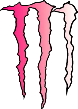 a pink monster logo