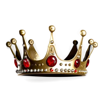 a gold crown with red gems on it