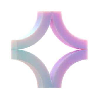 a white background with pink and blue shapes