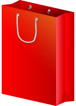 a red shopping bag