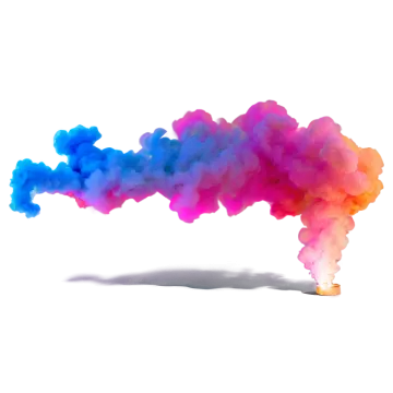 a colorful cloud of smoke on a white background