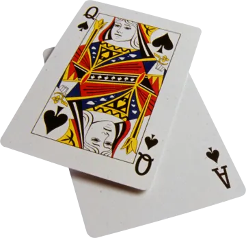 a pair of playing cards on a white background