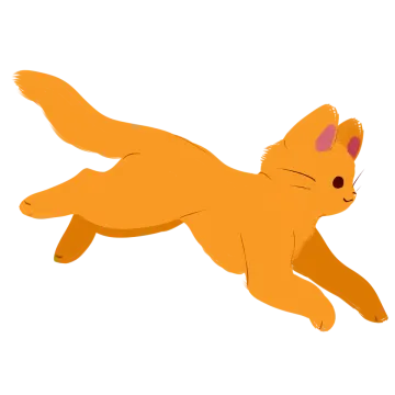 an orange cat is flying in the air