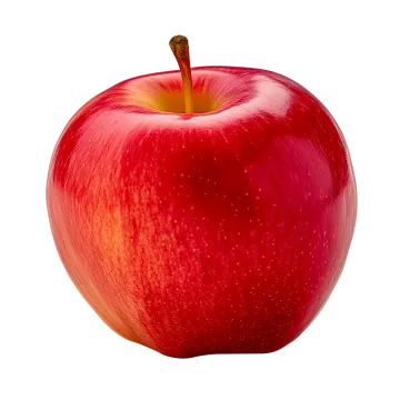 a red apple on a white background