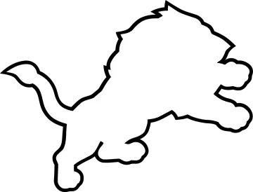a black and white outline of a lion