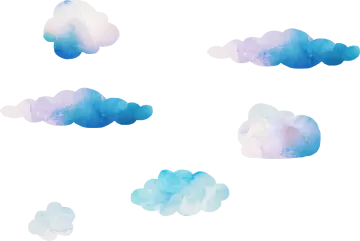 a set of watercolor clouds