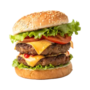 a hamburger on a white background
