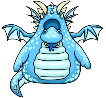 a blue dragon with its mouth open